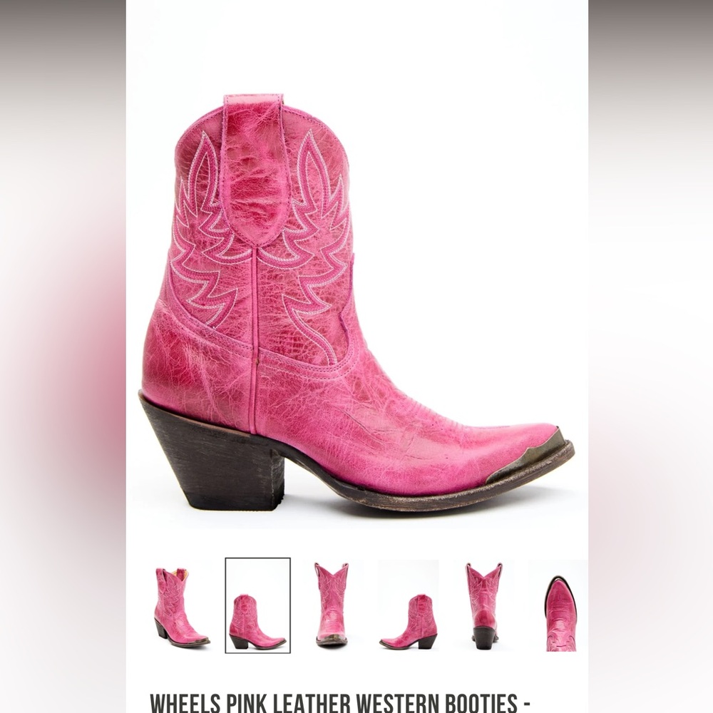 Pink Western Leather Boots. Worn 5 times. Super cute just grew out of them